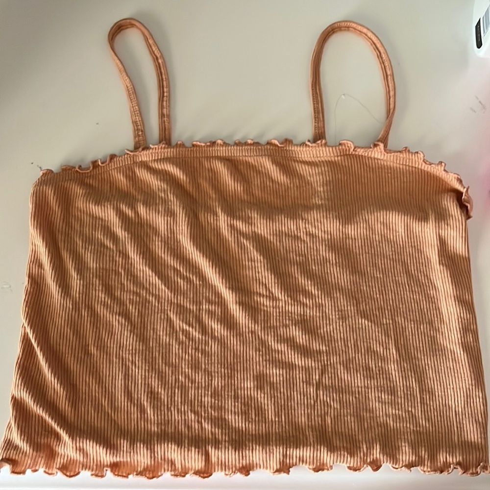 American eagle ribbed tank, size Medium but could fit small, orange color